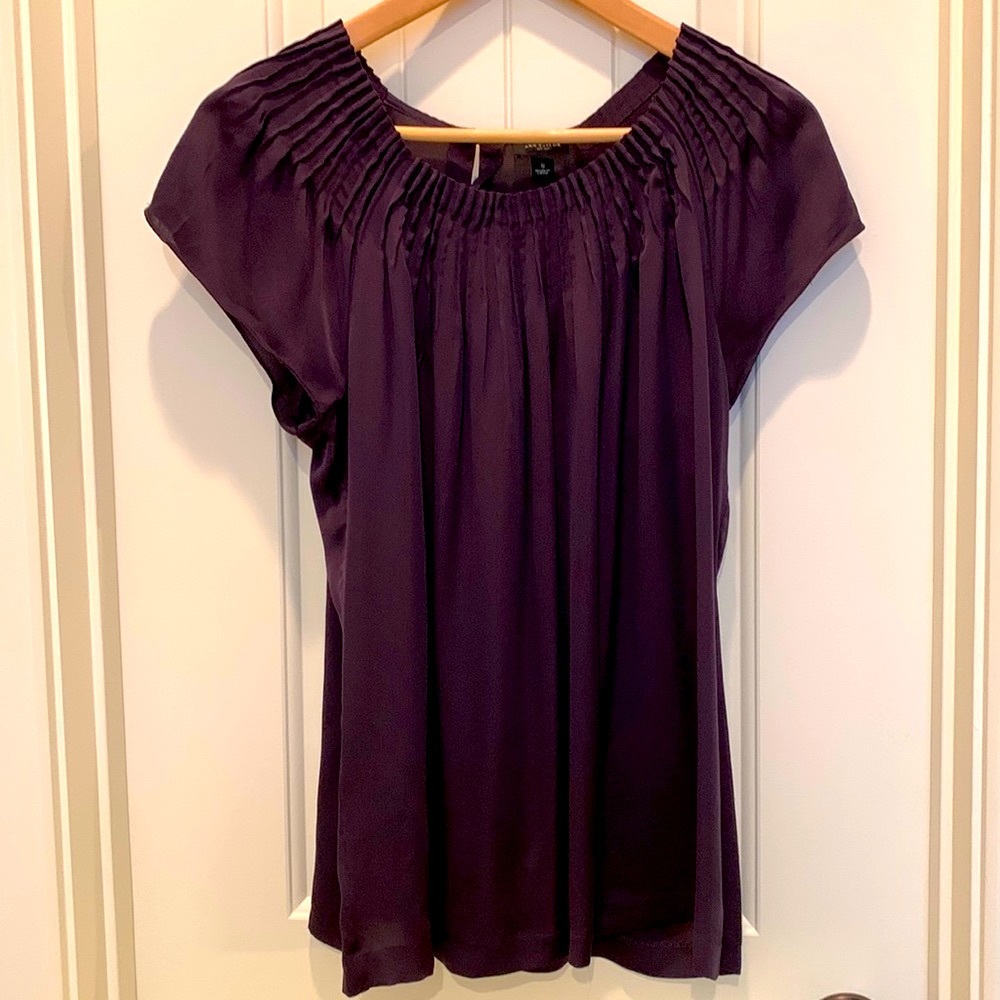 Ann Taylor Purple Silk Blouse